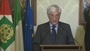 Il Segretario Generale della Presidenza della Repubblica Ugo Zampetti annuncia le dimissioni del Presidente del Consiglio Matteo Renzi