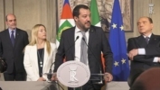 La delegazione di "Fratelli d'Italia", "Forza Italia - Berlusconi Presidente", "Lega - Salvini Premier" in occasione delle consultazioni