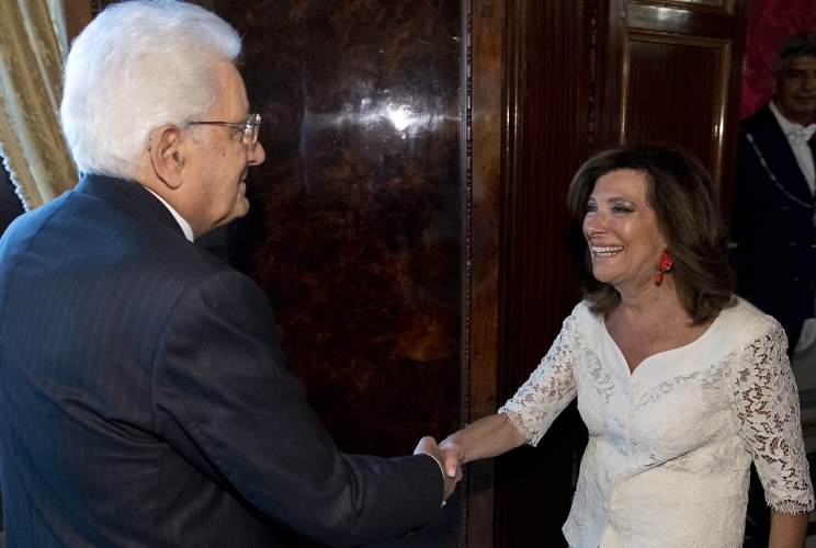 Il Presidente della Repubblica Sergio Mattarella  con la Sen. Avv. Maria Elisabetta ALBERTI CASELLATI, Presidente del Senato della Repubblica, in occasione delle consultazioni