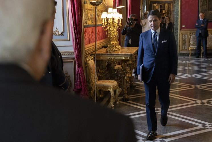 Il Presidente della Repubblica Sergio Mattarella  con il Presidente del Consiglio incaricato  Prof. Giuseppe Conte