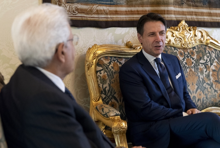Il Presidente della Repubblica Sergio Mattarella  con il Presidente del Consiglio incaricato  Prof. Giuseppe Conte