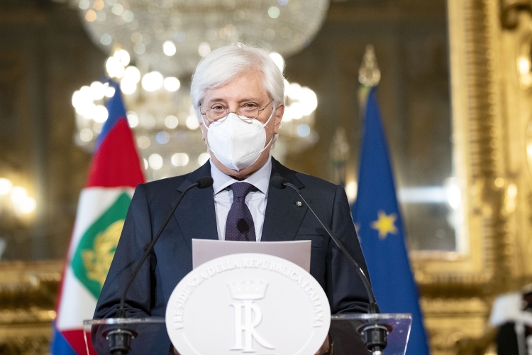 Il Segretario Generale della Presidenza della Repubblica Ugo Zampetti comunica le dimissioni del Presidente del Consiglio Giuseppe Conte
