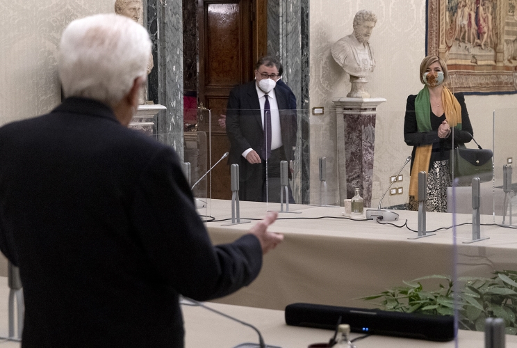  Il Presidente della Repubblica Sergio Mattarella con la delegazione del Gruppo Parlamentare “Liberi e Uguali” della Camera dei Deputati, in occasione delle consultazioni