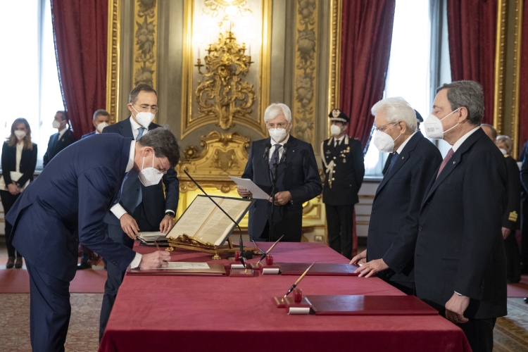 Il Dottor Vittorio Colao, Ministro senza portafoglio, in occasione del giuramento