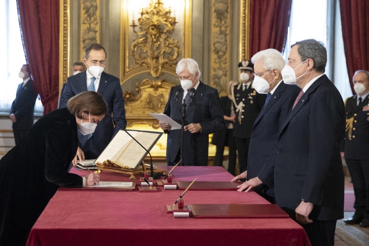 Il Cons.  Luciana Lamorgese, Ministro dell'Interno, durante il giuramento
