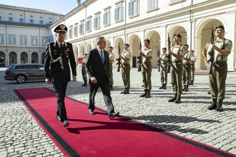 Il Presidente del Consiglio dei Ministri, Mario Draghi, al suo arrivo al Quirinale