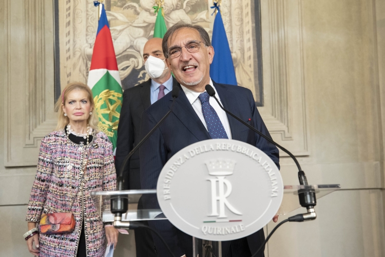 Il Presidente del Senato della Repubblica, Ignazio La Russa, al termine del colloquio con il Il Presidente della Repubblica Sergio Mattarella, in occasione delle consultazioni 
