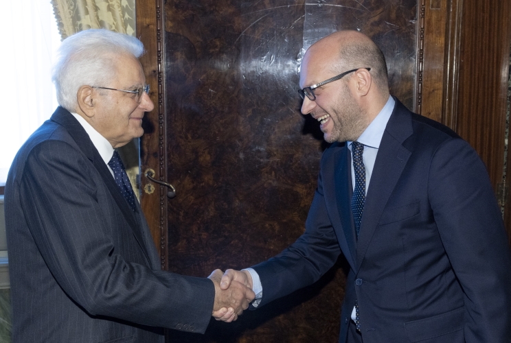 Il Presidente della Repubblica Sergio Mattarella con l'On. Dott. Lorenzo Fontana, Presidente della Camera dei deputati
