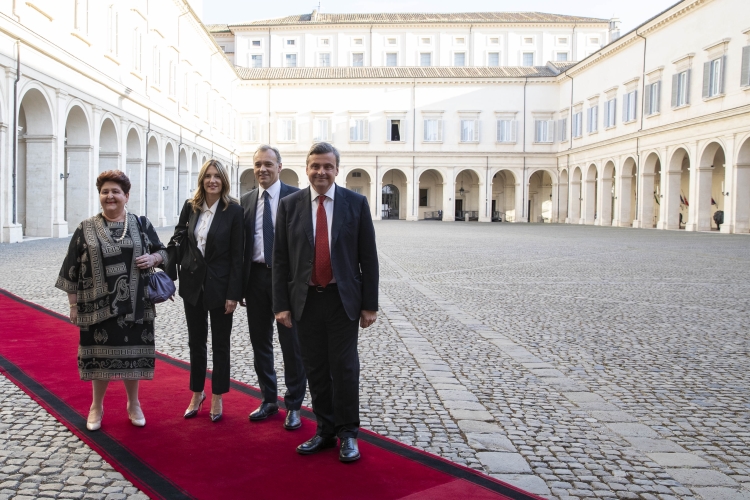 I Gruppi Parlamentari “Azione-Italia Viva- R.E.” del Senato della Repubblica e della Camera dei Deputati, arrivano al Quirinale, in occasione delle consultazioni
