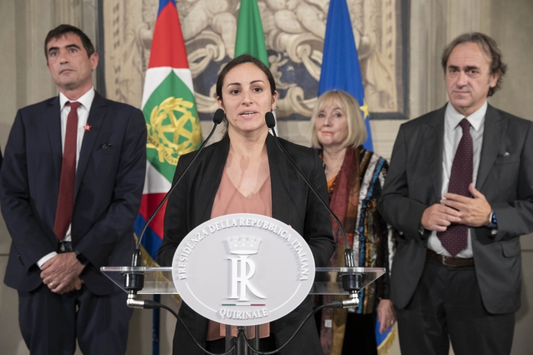 I Rappresentanti della componente “Alleanza Verdi e Sinistra” del Gruppo Misto della Camera dei deputati, al termine del colloquio con il Presidente della Repubblica Sergio Mattarella, in occasione delle consultazioni
