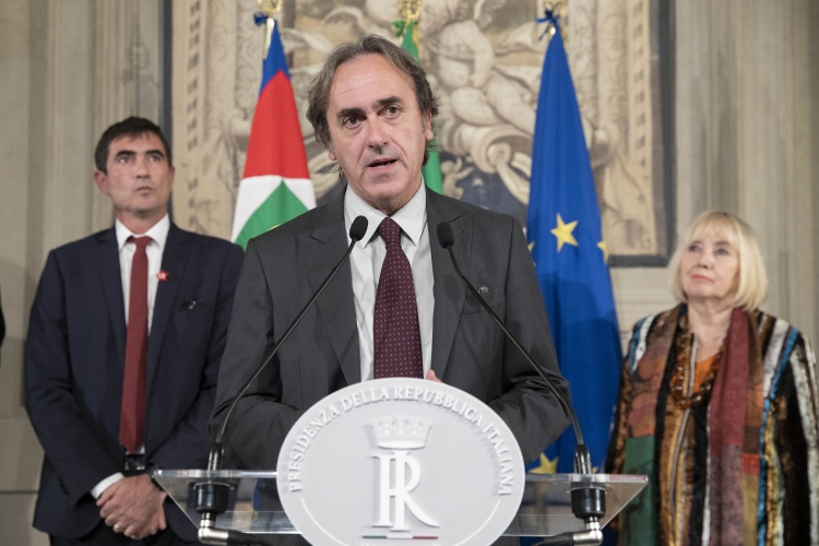 I Rappresentanti della componente “Alleanza Verdi e Sinistra” del Gruppo Misto della Camera dei deputati, al termine del colloquio con il Presidente della Repubblica Sergio Mattarella, in occasione delle consultazioni
