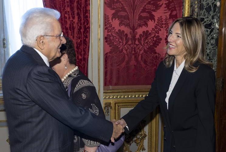 Il Presidente della Repubblica Sergio Mattarella con i Gruppi Parlamentari "Azione- Italia Viva - R.E." del Senato della Repubblica e della Camera dei deputati