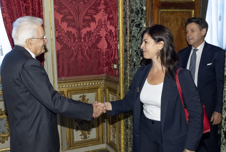 Il Presidente della Repubblica Sergio Mattarella con i Gruppi Parlamentari “MoVimento 5 Stelle” del Senato della Repubblica e della Camera dei deputati