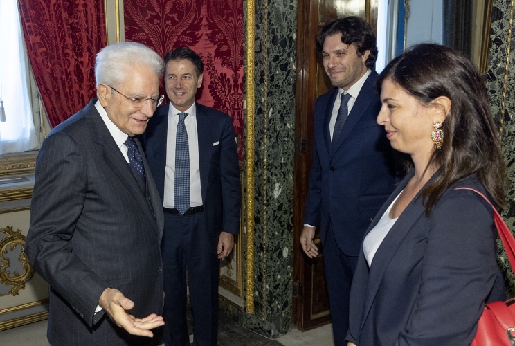 Il Presidente della Repubblica Sergio Mattarella con i Gruppi Parlamentari “MoVimento 5 Stelle” del Senato della Repubblica e della Camera dei deputati