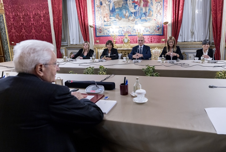 Il Presidente della Repubblica Sergio Mattarella con i Gruppi Parlamentari “Partito Democratico - Italia Democratica e Progressista” del Senato della Repubblica e della Camera dei deputati