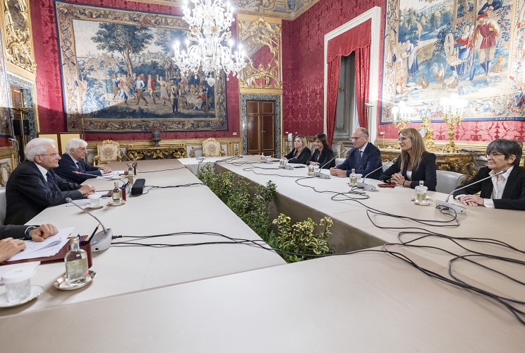 Il Presidente della Repubblica Sergio Mattarella con i Gruppi Parlamentari “Partito Democratico - Italia Democratica e Progressista” del Senato della Repubblica e della Camera dei deputati