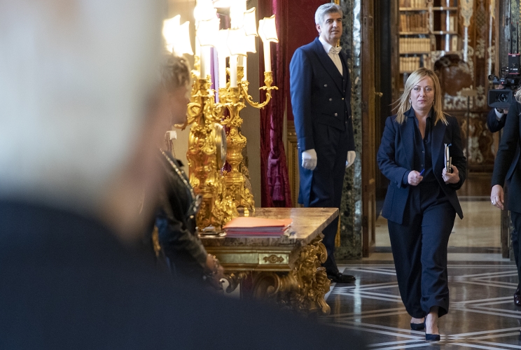  Il Presidente della Repubblica Sergio Mattarella con l'On. Giorgia MELONI, Presidente del Movimento “Fratelli d’Italia”