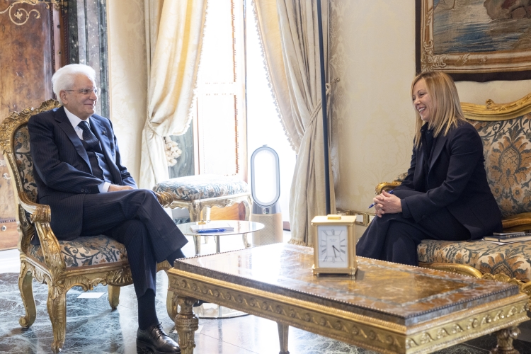 Il Presidente della Repubblica Sergio Mattarella con l'On. Giorgia MELONI, Presidente del Movimento “Fratelli d’Italia”