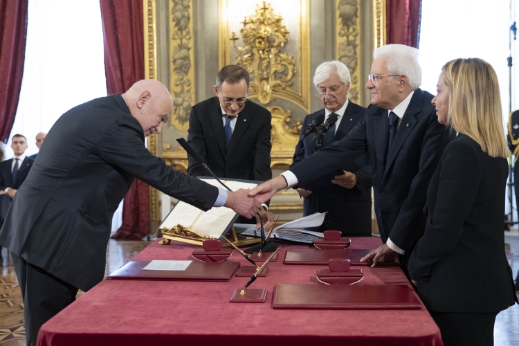 L’onorevole Carlo Nordio, Ministro della GIUSTIZIA,in occasione della cerimonia di giuramento del governo

