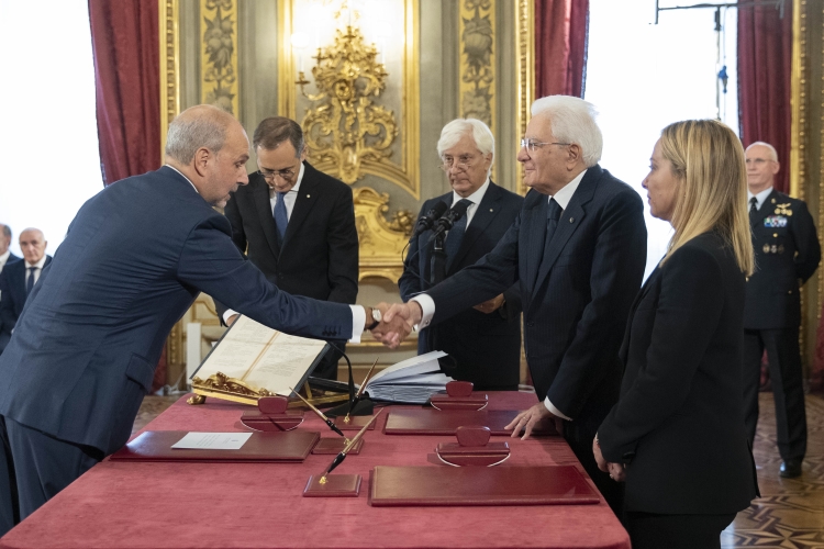 Il professor Orazio Schillaci, Ministro della SALUTE,in occasione della cerimonia di giuramento del governo
