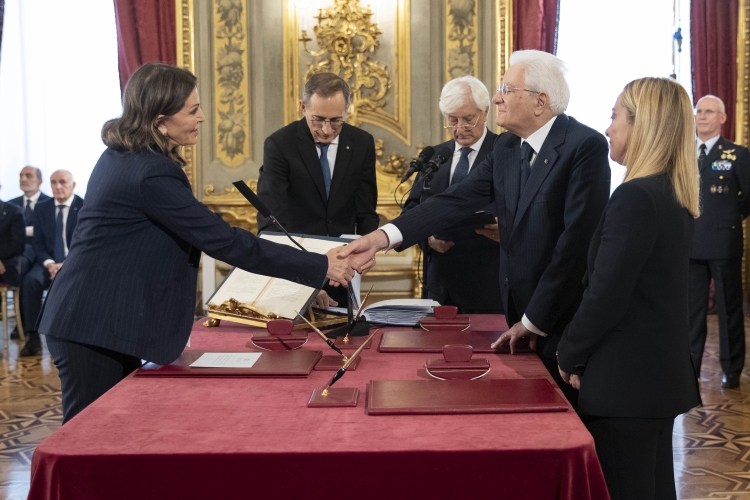 La senatrice Daniela Garnero Santanché, Ministra del TURISMO,in occasione della cerimonia di giuramento del governo
