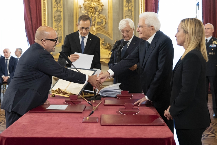 Il dottor Gennaro Sangiuliano, Ministro della CULTURA,in occasione della cerimonia di giuramento del governo
