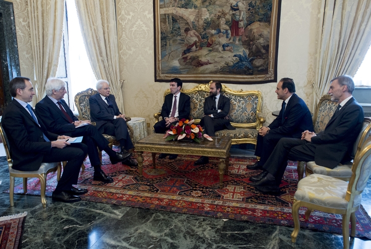 Il Presidente Sergio Mattarella con i Gruppi "Partito Democratico" 