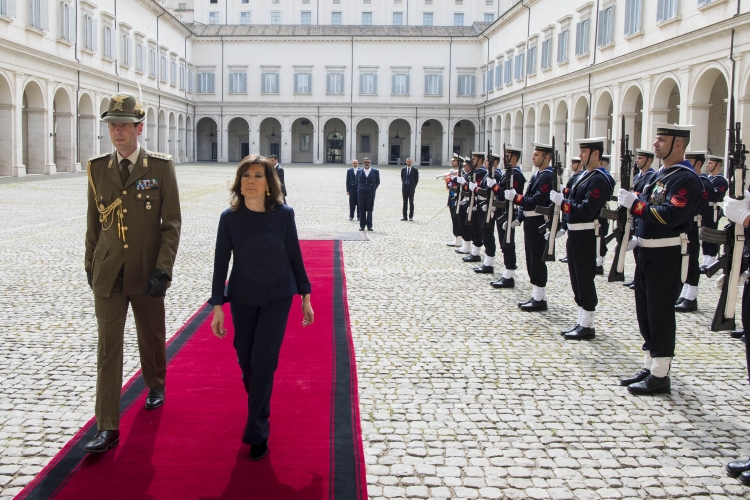 La sen. Maria Elisabetta Alberti Casellati, Presidente del Senato, al suo arrivo al Quirinale