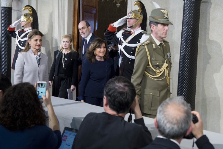 La sen. Maria Elisabetta Alberti Casellati, Presidente del Senato, al termine del colloquio con il Presidente Mattarella