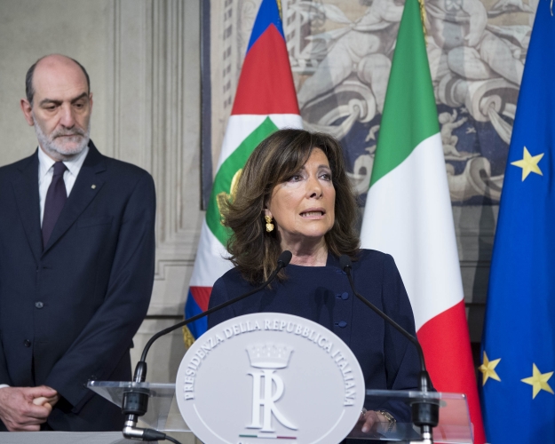 La sen. Maria Elisabetta Alberti Casellati, Presidente del Senato, al termine del colloquio con il Presidente Mattarella