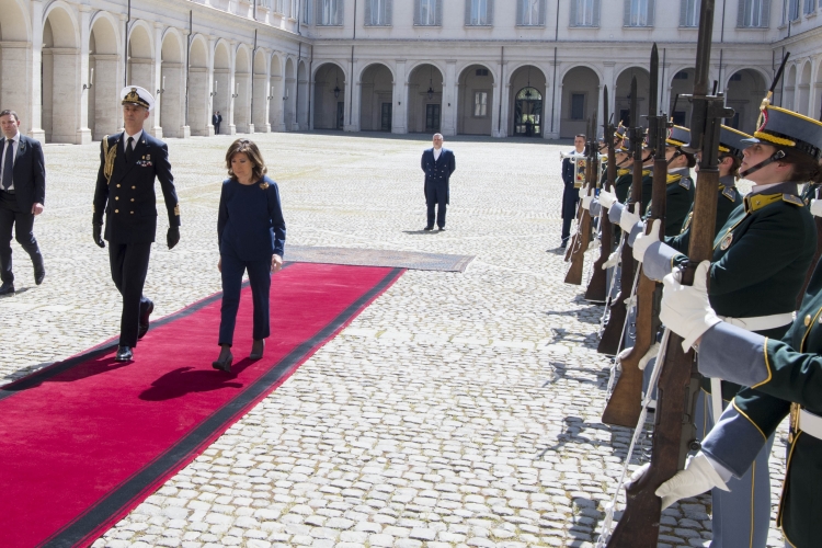 Il Presidente del Senato, Maria Elisabetta Alberti Casellati al suo arrivo al Quirinale