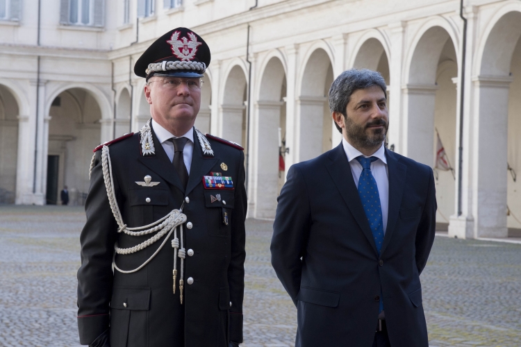 Il Presidente della Camera Roberto Fico al suo arrivo al Quirinale