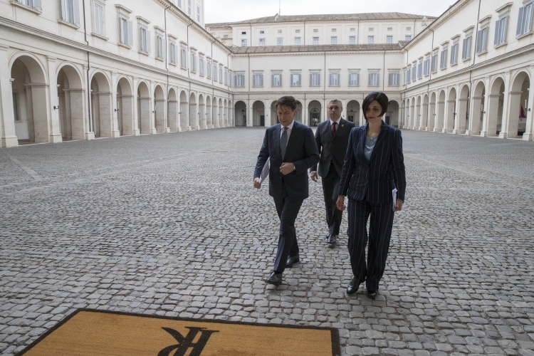 Il Prof. Giuseppe Conte al suo arrivo al Quirinale