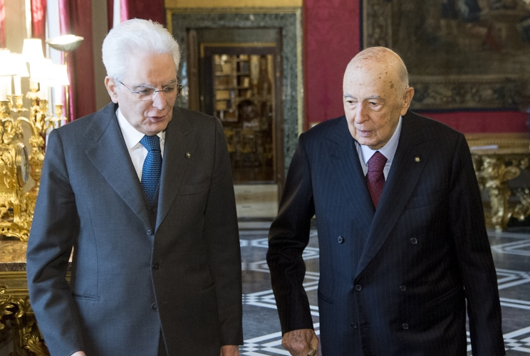 Il Presidente della Repubblica Sergio Mattarella con il Presidente emerito