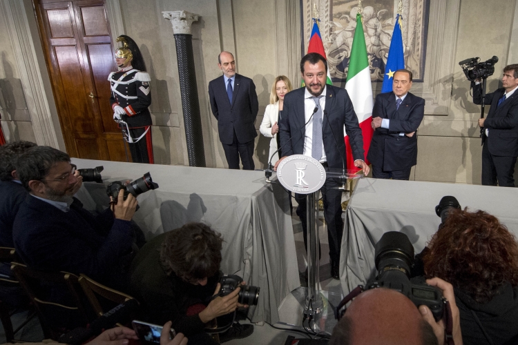 La delegazione di "Fratelli d'Italia", "Forza Italia - Berlusconi Presidente", "