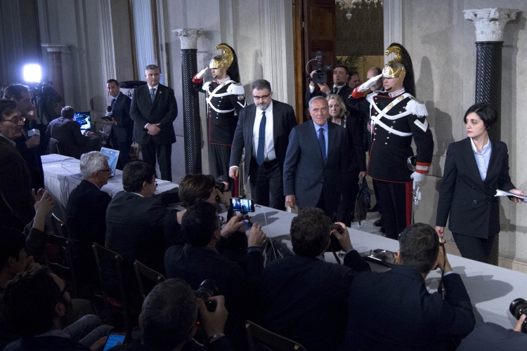 La delegazione di "Liberi e Uguali" in occasione delle consultazioni
