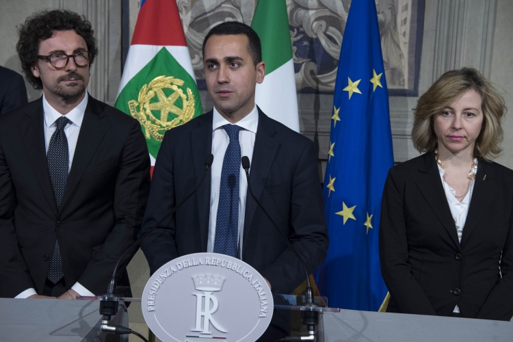 La delegazione del "Movimento 5 Stelle" in occasione delle consultazioni