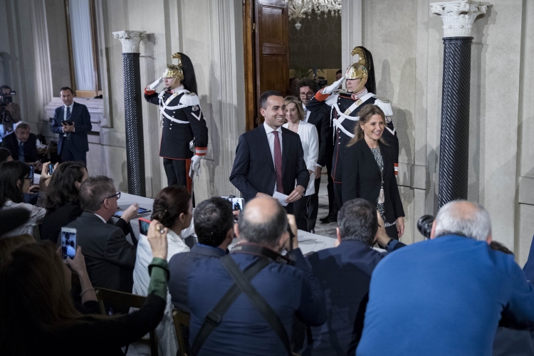 La delegazione del “MoVimento 5 Stelle” in occasione delle consultazioni