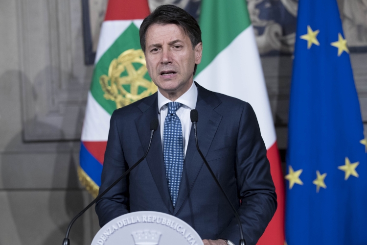 Il Prof. Giuseppe Conte nel corso delle dichiarazioni in occasione del conferimento dell’incarico