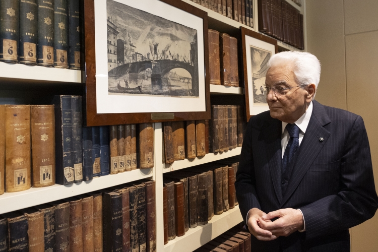 Il Presidente della Repubblica Sergio Mattarella visita la Biblioteca di Storia contemporanea della Fondazione Spadolini "Nuova Antologia"

