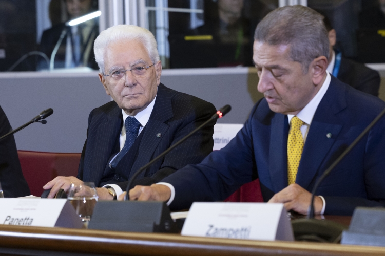 Il Presidente della Repubblica Sergio Mattarella a Palazzo Corsini in occasione della riunione con il Consiglio Direttivo della BCE
