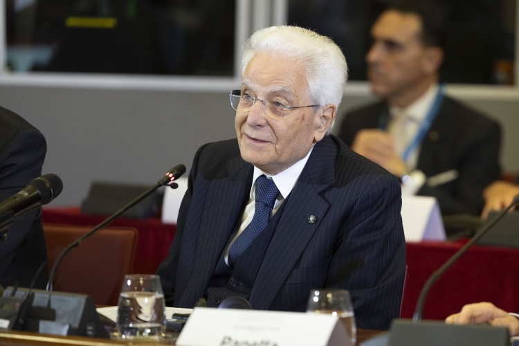 Il Presidente della Repubblica Sergio Mattarella a Palazzo Corsini in occasione della riunione con il Consiglio Direttivo della BCE
