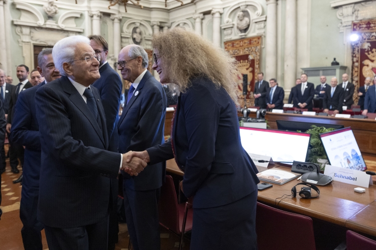Il Presidente della Repubblica Sergio Mattarella a Palazzo Corsini in occasione della riunione con il Consiglio Direttivo della BCE
