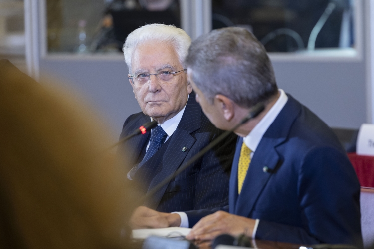 Il Presidente della Repubblica Sergio Mattarella a Palazzo Corsini in occasione della riunione con il Consiglio Direttivo della BCE
