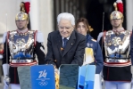Il Presidente Sergio Mattarella accende il braciere dei i Giochi Olimpici invernali Milano-Cortina 2026