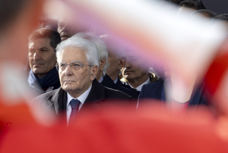 Il Presidente Sergio Mattarella  in occasione della cerimonia di inaugurazione del viaggio della Fiamma olimpica in occasione dei Giochi Olimpici invernali Milano-Cortina 2026
