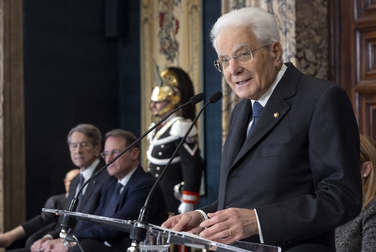Il Presidente Sergio Mattarella rivolge il suo indirizzo di saluto in occasione della cerimonia per lo scambio degli auguri di fine anno con il Corpo Diplomatico