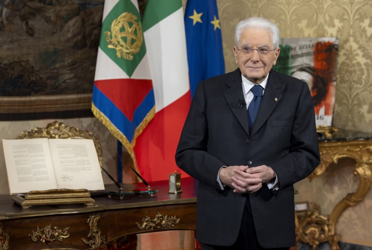 Il Presidente della Repubblica Sergio Mattarella in occasione del discorso di fine anno
