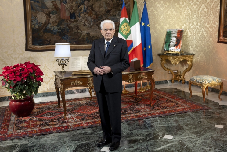 Il Presidente della Repubblica Sergio Mattarella in occasione del discorso di fine anno