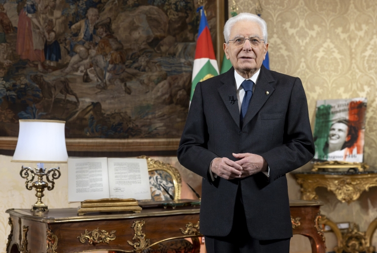 Il Presidente della Repubblica Sergio Mattarella in occasione del discorso di fine anno